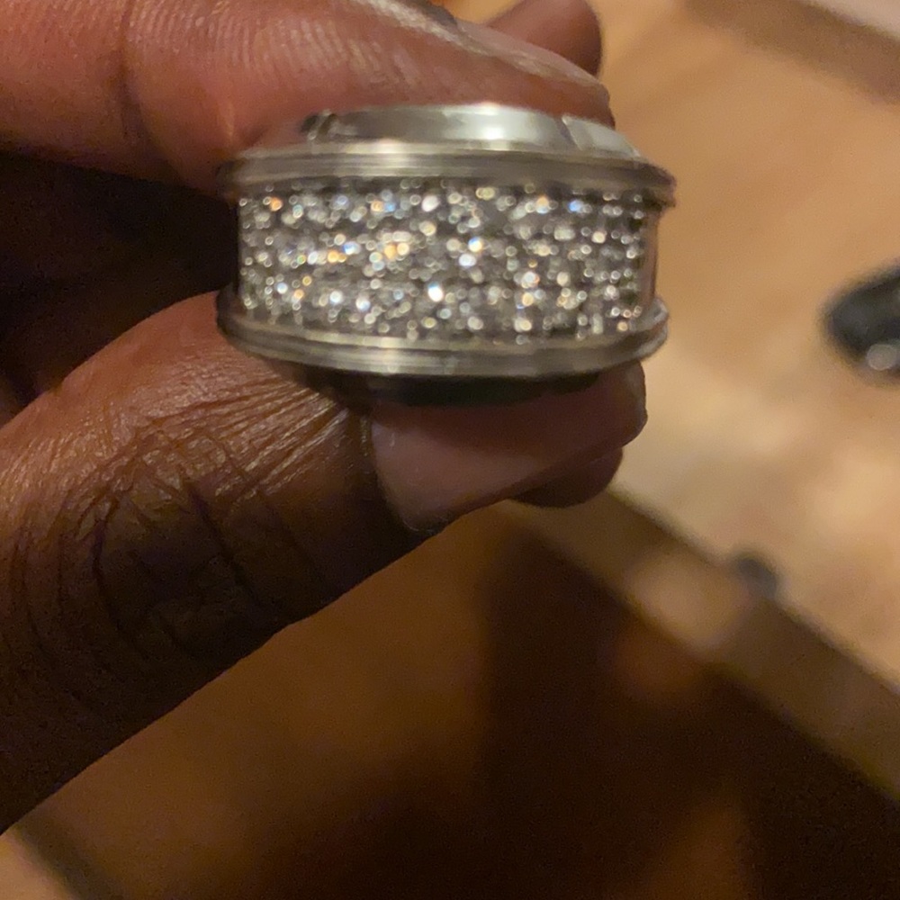 Men’s diamond wedding band 1 carat tw 10k white gold